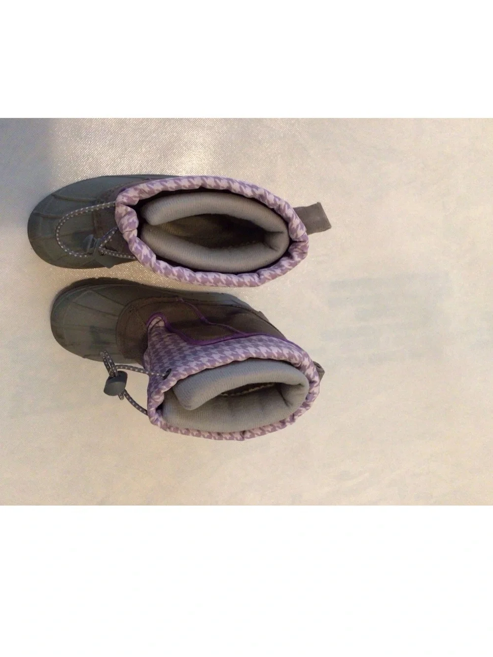 Sporto Frost II-G Kids Size 11M Waterproof Snow Boots Gray Purple Houndstooth